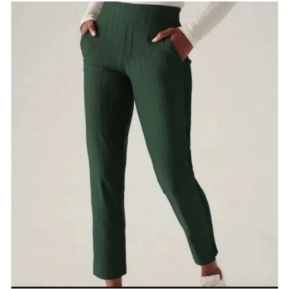 NEW Brooklyn Ankle Hunter green striped pants, Women’s 6